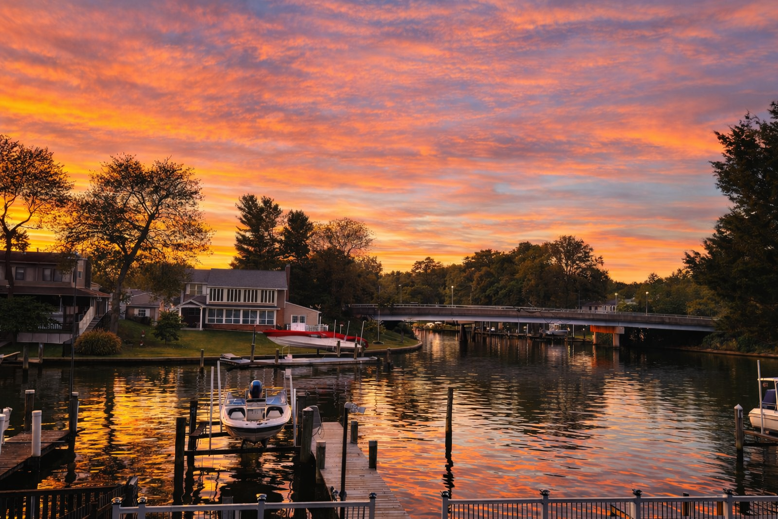 Breakwater Escape exterior at sunset